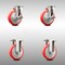 Service Caster 5 Inch 316SS Red Polyurethane Swivel Top Plate Caster Brake 2 Rigid SCC, 2PK SCC-SS31620S514-PPUB-RED-TLB-2-R-2 - alternate 1